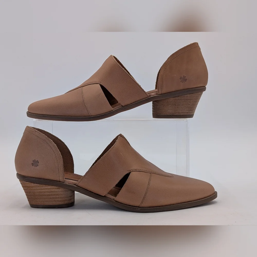 Lucky Brand Minnsy Sz US 9.5W / EU41 Leather Women Tan Slip-On Almond Toe Loafer